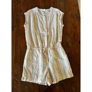 Gap Kids Romper Linen/Cotton rainbow  Girls XL